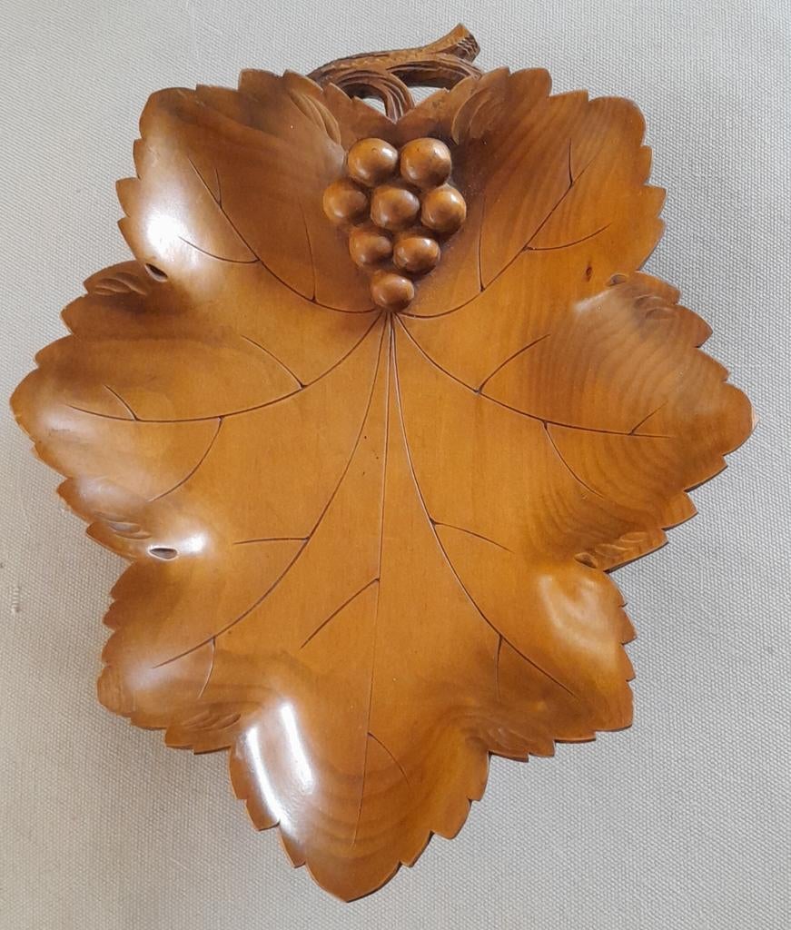 Prachtig houten druivenblad..., Antiek en Kunst, Ophalen of Verzenden