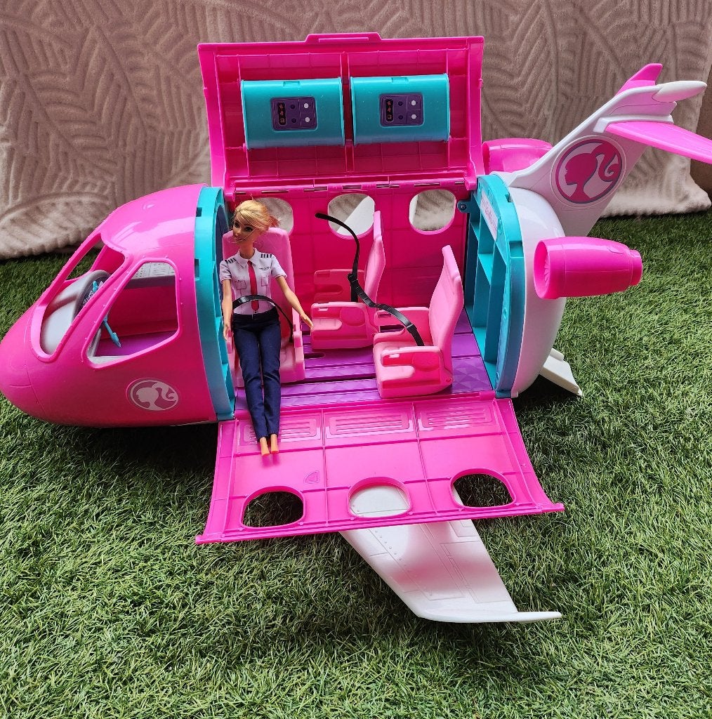 ️ Avion Barbie – Jet privé transformable avec sièges, Enlèvement ou Envoi, Comme neuf, Barbie