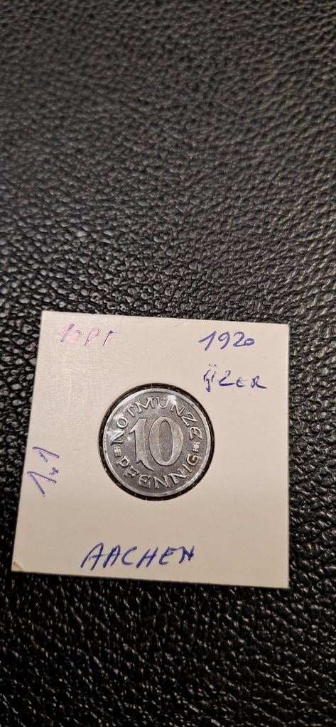 Duits notgeld 10 pfennig 1920 Aachen ijzer, Ophalen of Verzenden