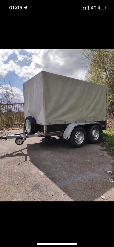 Remorque double essieux bacher A LOUER, Autos : Divers, Remorques, Enlèvement, Comme neuf