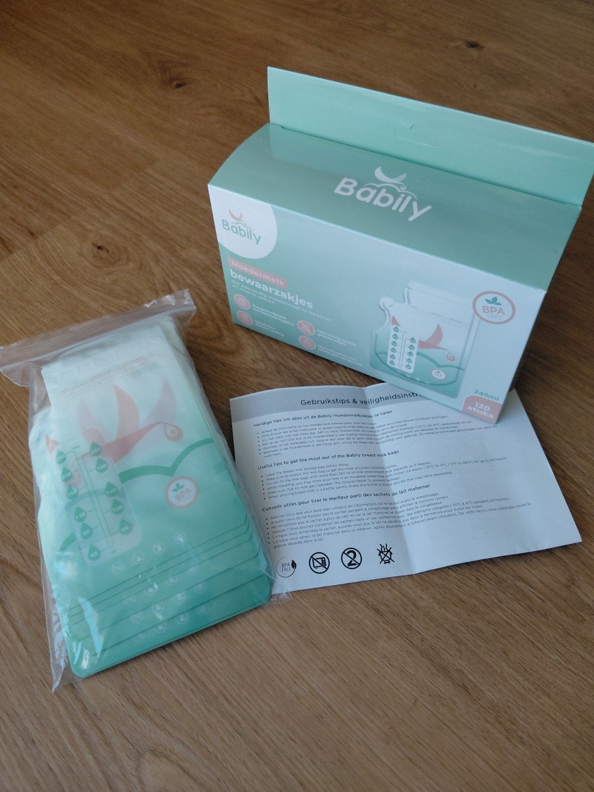 Babily bewaarzakjes moedermelk, Ophalen, BPA-vrij