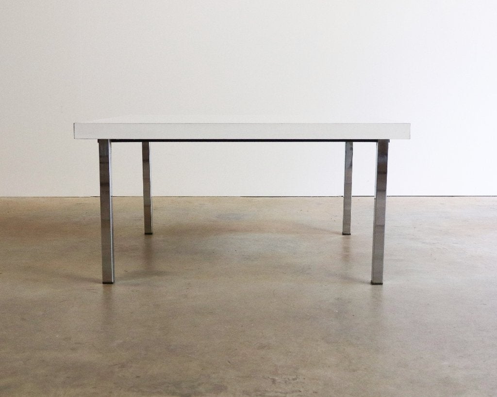 Vintage salontafel door Pierre Guariche voor Meurop, Gebruikt, 50 tot 100 cm, Modern vintage design, Vierkant