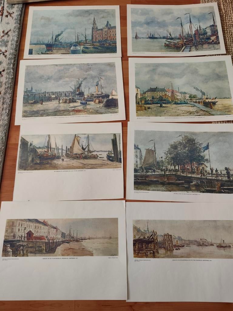 Set / losse werken Henri Seghers – Antwerpse havengezichten, Enlèvement, Encadré