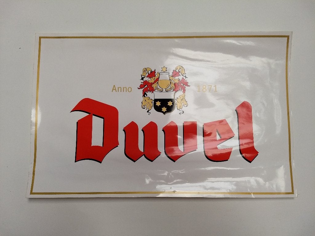 Duvel sticker (1) - groot formaat, Enlèvement ou Envoi, Neuf, Panneau, Plaque ou Plaquette publicitaire, Duvel