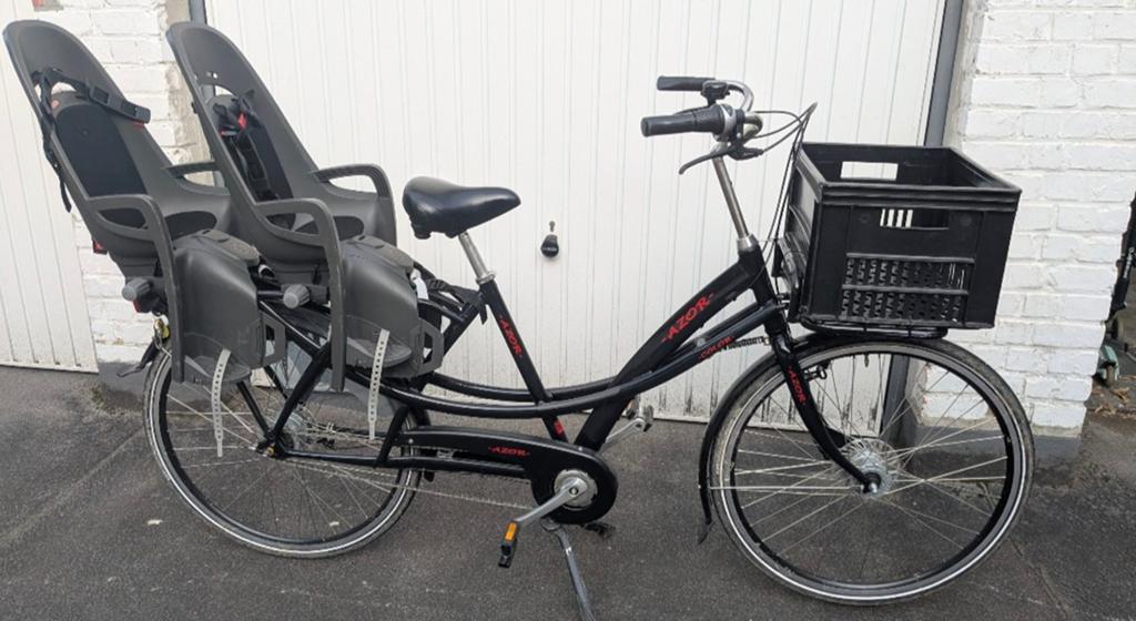 Longtail Azor twin + sièges + caisse de rangement et cadenas, Vélos & Vélomoteurs, Enlèvement, Vitesses