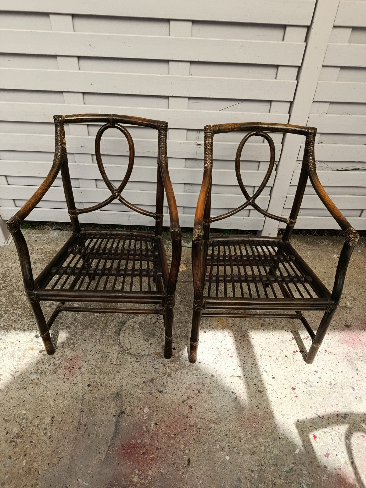 Rotan stoelen mc guire met patentnr, Tuin en Terras, Ophalen, Rotan
