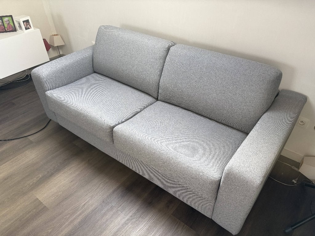 Slaapbank met matras 140 cm, Maison & Meubles, Gris, Queen size, 140 cm, Enlèvement