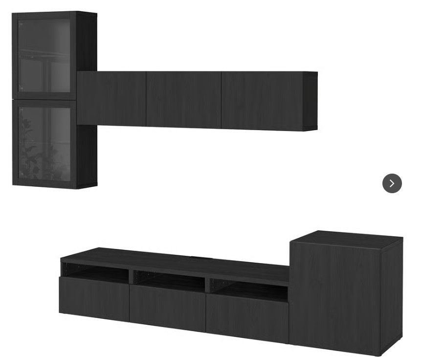 Besta wand tv meubel IKEA, Enlèvement, Verre