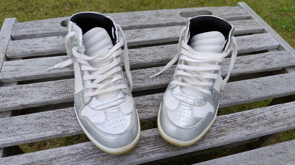 👟 Zara High-Top Sneakers → Maat 38 → Wit/Zilver ! NIEUW !, Nieuw, Ophalen of Verzenden, Sneakers, Wit