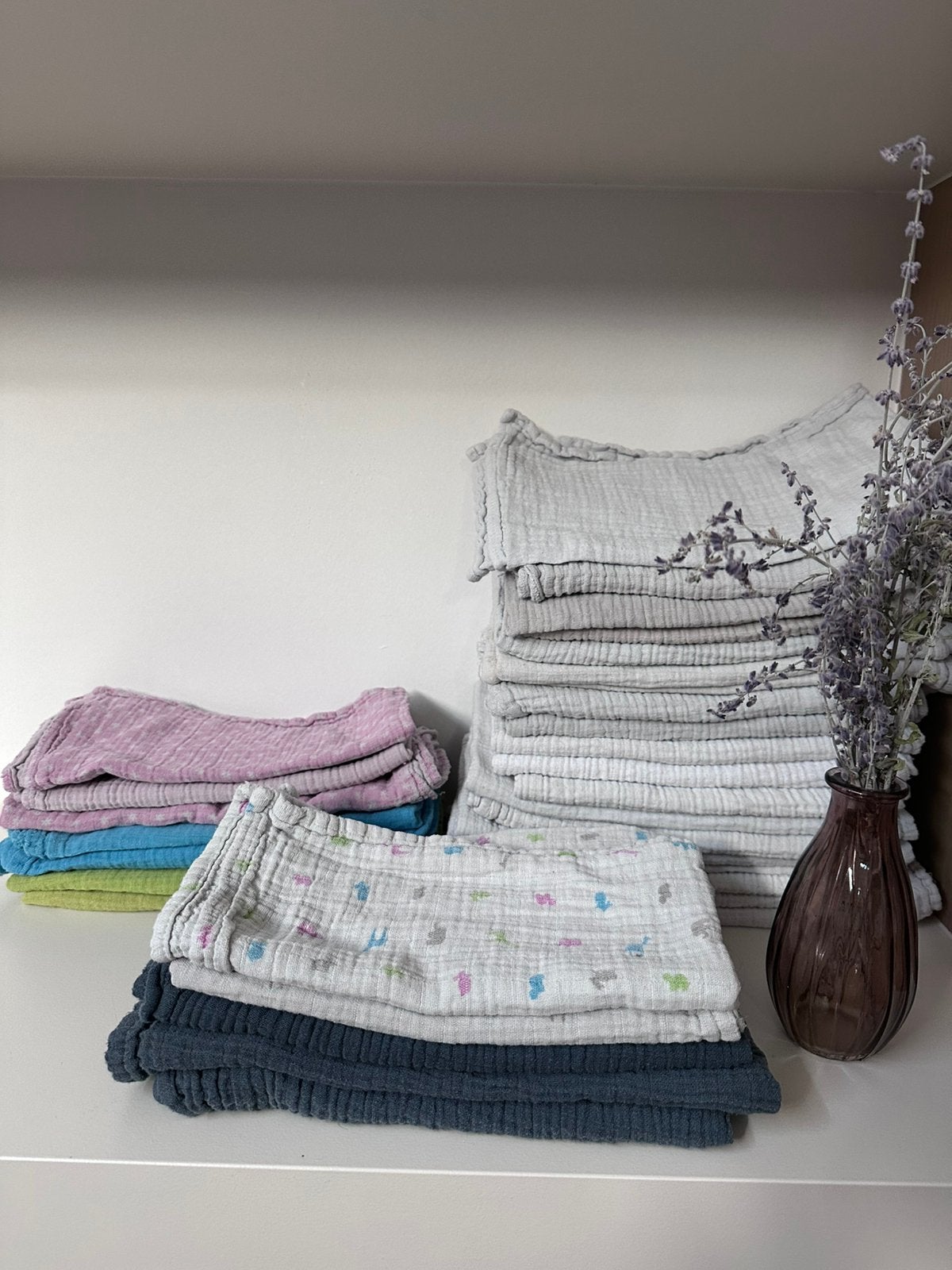 Tetradoeken wit - grijs- groen - roze - blauw- met motiefjes, Kinderen en Baby's, Ophalen, Gebruikt