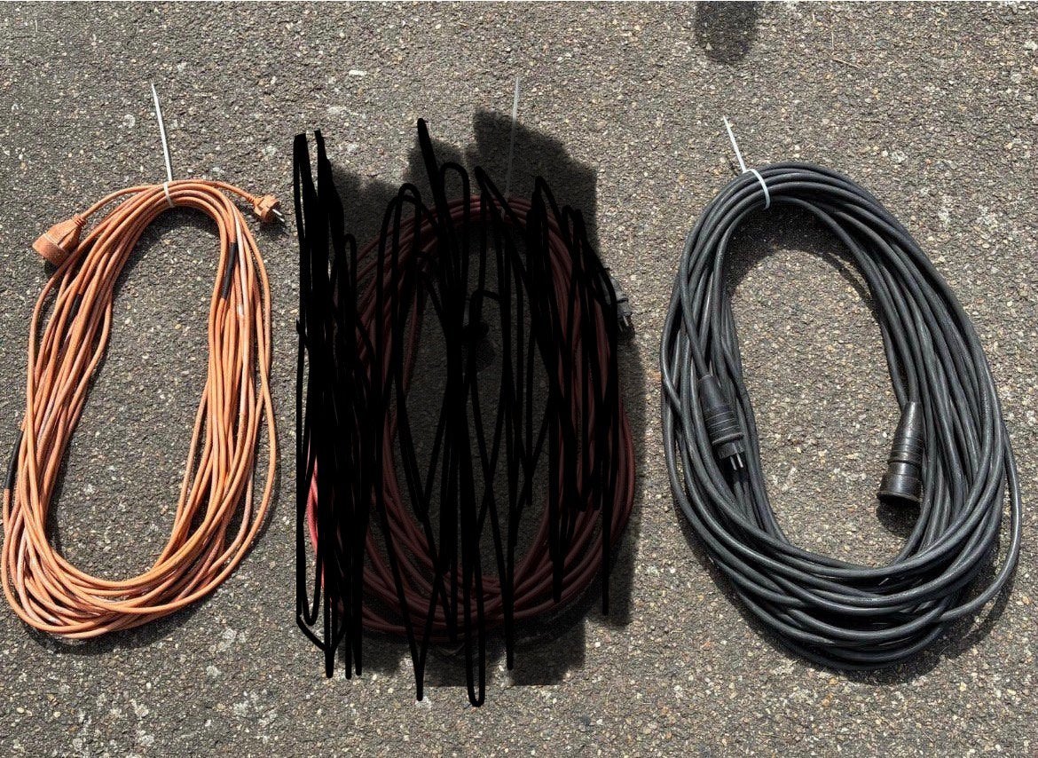 2 verlengkabels te koop (ook appart te koop), Ophalen, Zo goed als nieuw, Kabel of Snoer
