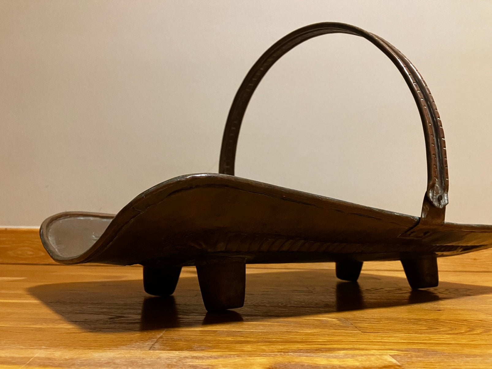 Corbeille de cheminée en cuivre, Enlèvement, Utilisé
