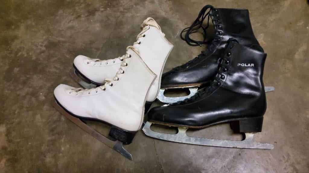 Patins à glace vintage. Voir photos et descriptions, Enlèvement ou Envoi, Utilisé