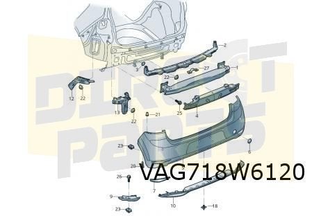 Volkswagen Golf VII (2/17-2/20) diffusor achterbumper (9B9 s, Auto-onderdelen, -, -, Nieuw, Achter