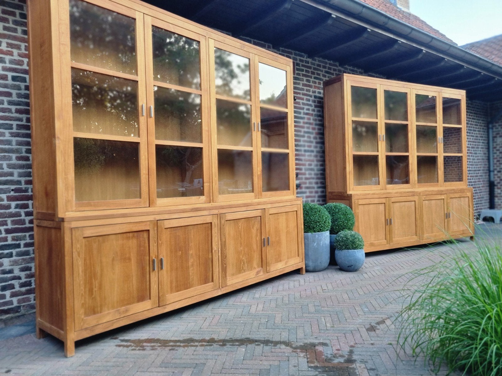 Teak buffetkast/vitrinekast art.147/26.1, Ophalen, Landelijk modern, ., Teakhout