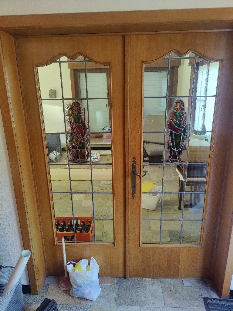 Dubbele deur met glasraam, Porte intérieure, Enlèvement, Utilisé, Verre