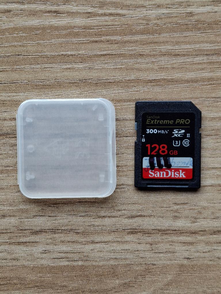 Sandisk Extreme Pro SDXC 128 Gb 300MB/s, Audio, Tv en Foto, Foto | Geheugenkaarten, Gebruikt, SDXC, Fotocamera, 128 GB