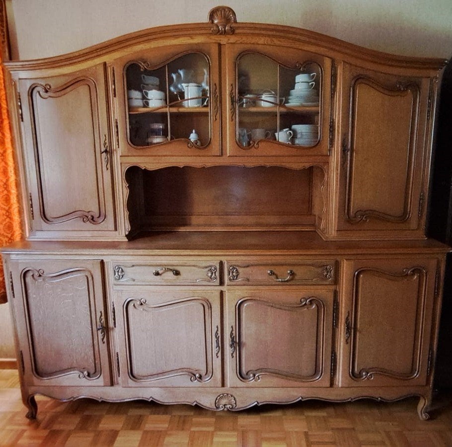 salle à manger en chêne massif ., Enlèvement, Utilisé, Louis XI, 4 à 6 chaises