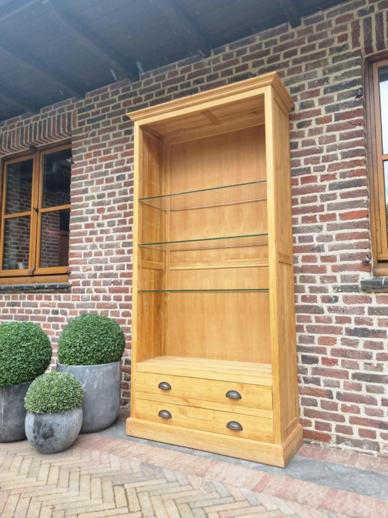 Teak boekenkast/bibliotheekkast GRATIS LEVERING, Ophalen, 200 cm of meer, Indo., Teakhout