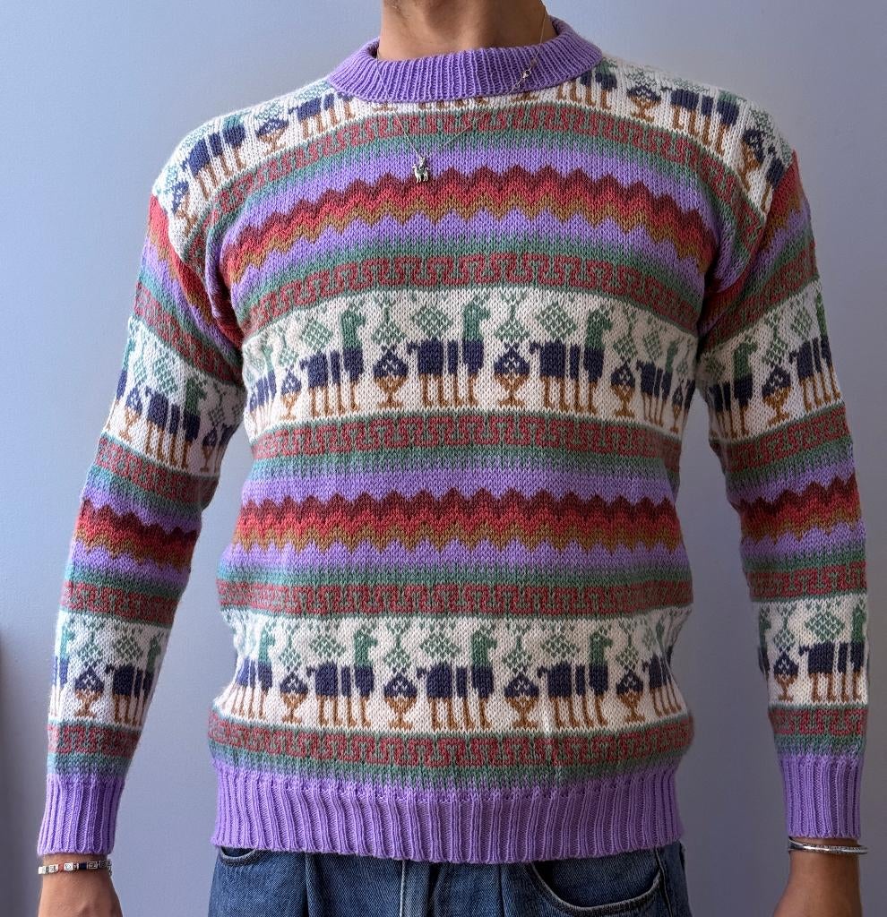 Alpaka Trui Lila met Maat M Handgebreide uit Peru (S;M;L), Verzenden, Paars, Nieuw, ANDERE