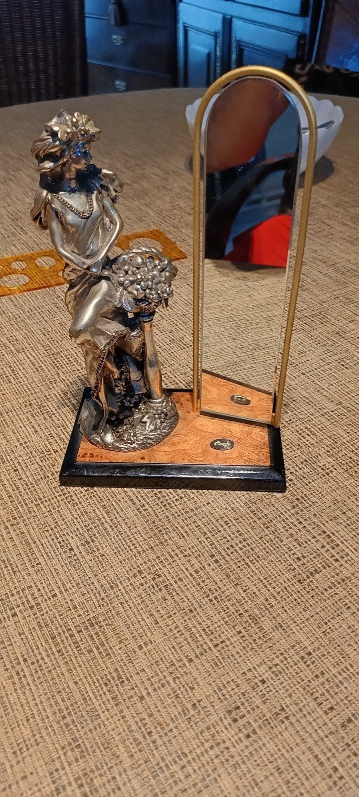 Prachtige Vintage Italiaanse Kaptafelspiegel – Art Nouveau S, Antiquités & Art, Antiquités | Argent & Or, Enlèvement ou Envoi
