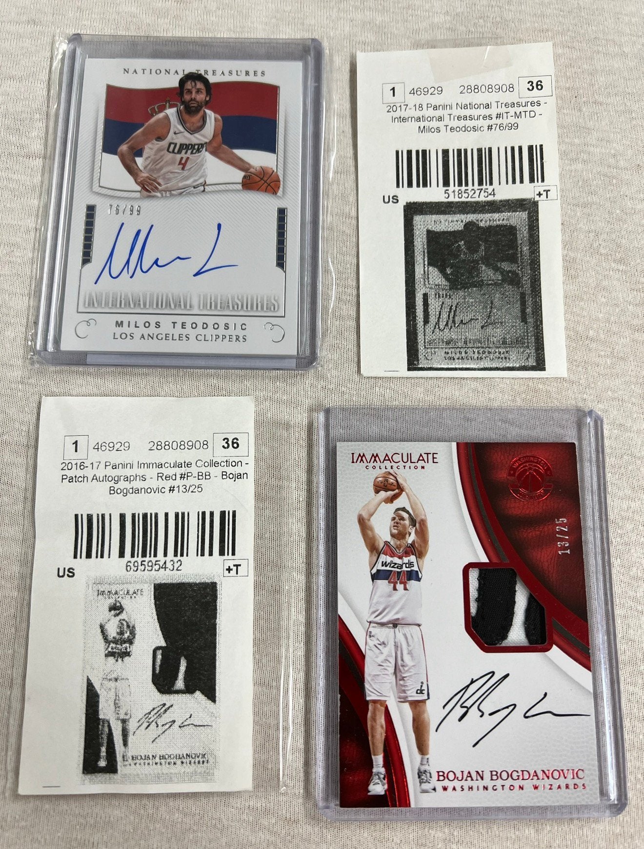 2 cartes de basket-ball Panini w signature 2016-17/2017-18, Collections, Articles de Sport & Football, Neuf, Cartes de joueur