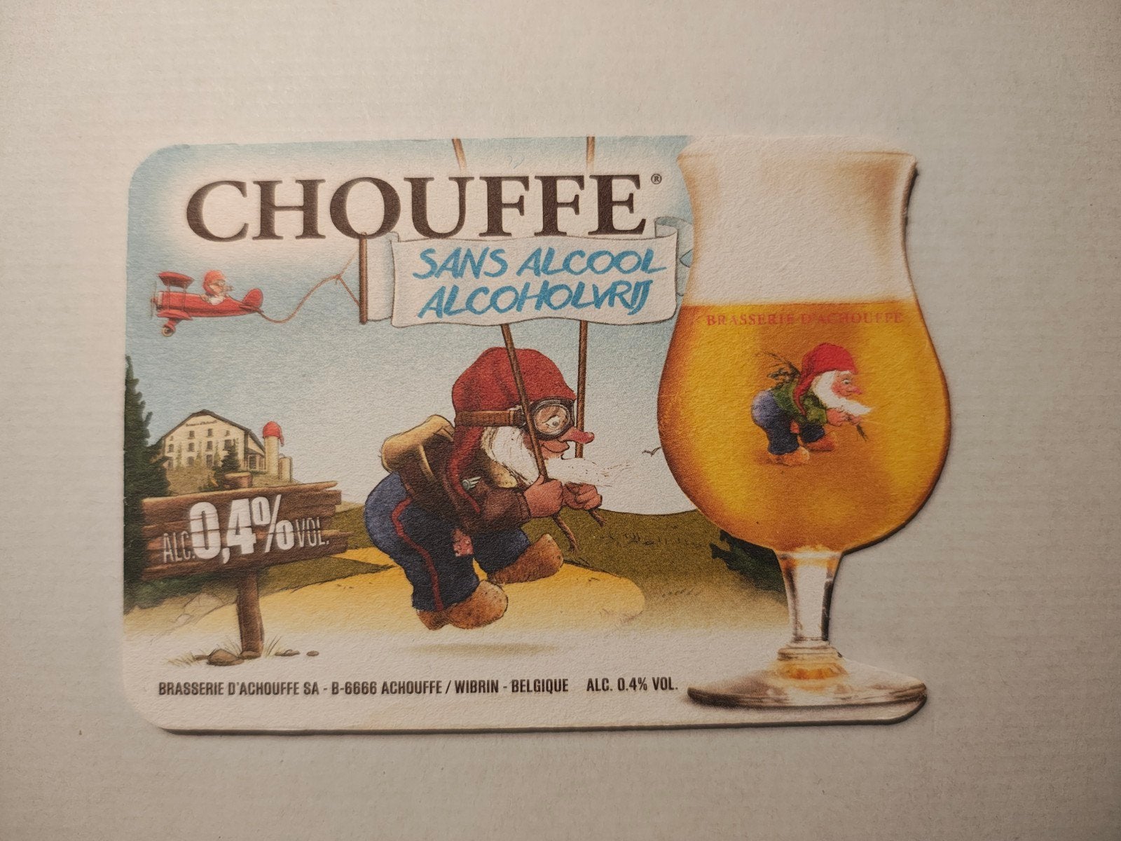 Tapis à bière CHOUFFE : 0,4% sans alcool, Collections, Enlèvement ou Envoi, Neuf, Sous-bock, Autres marques