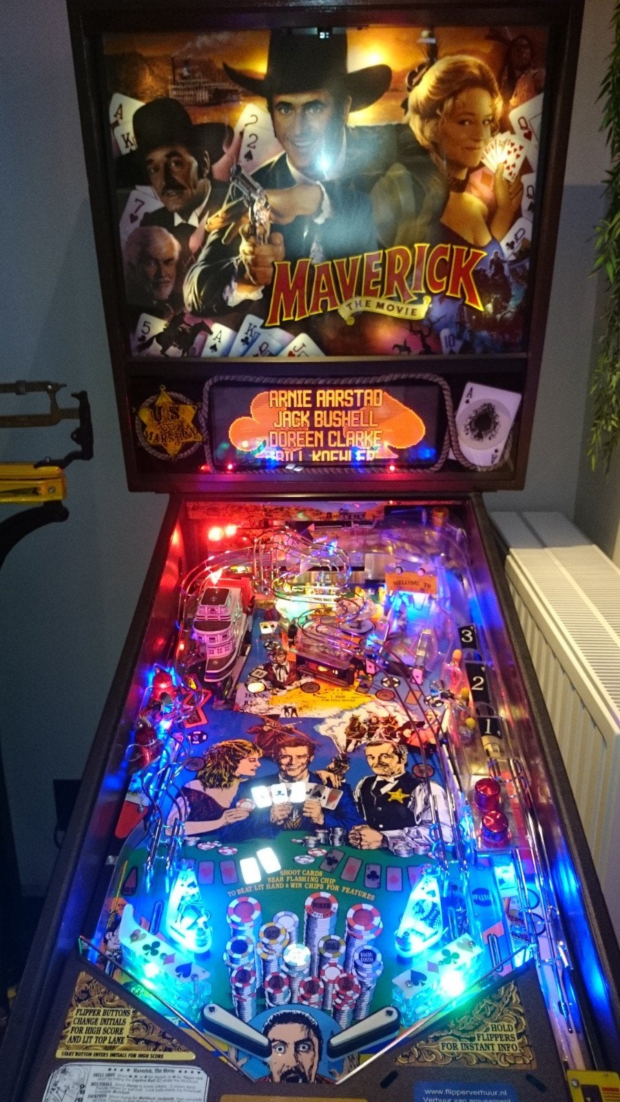 flipperkast Maverick The Movie 1994, Ophalen, Gebruikt, Elektronisch, Data East