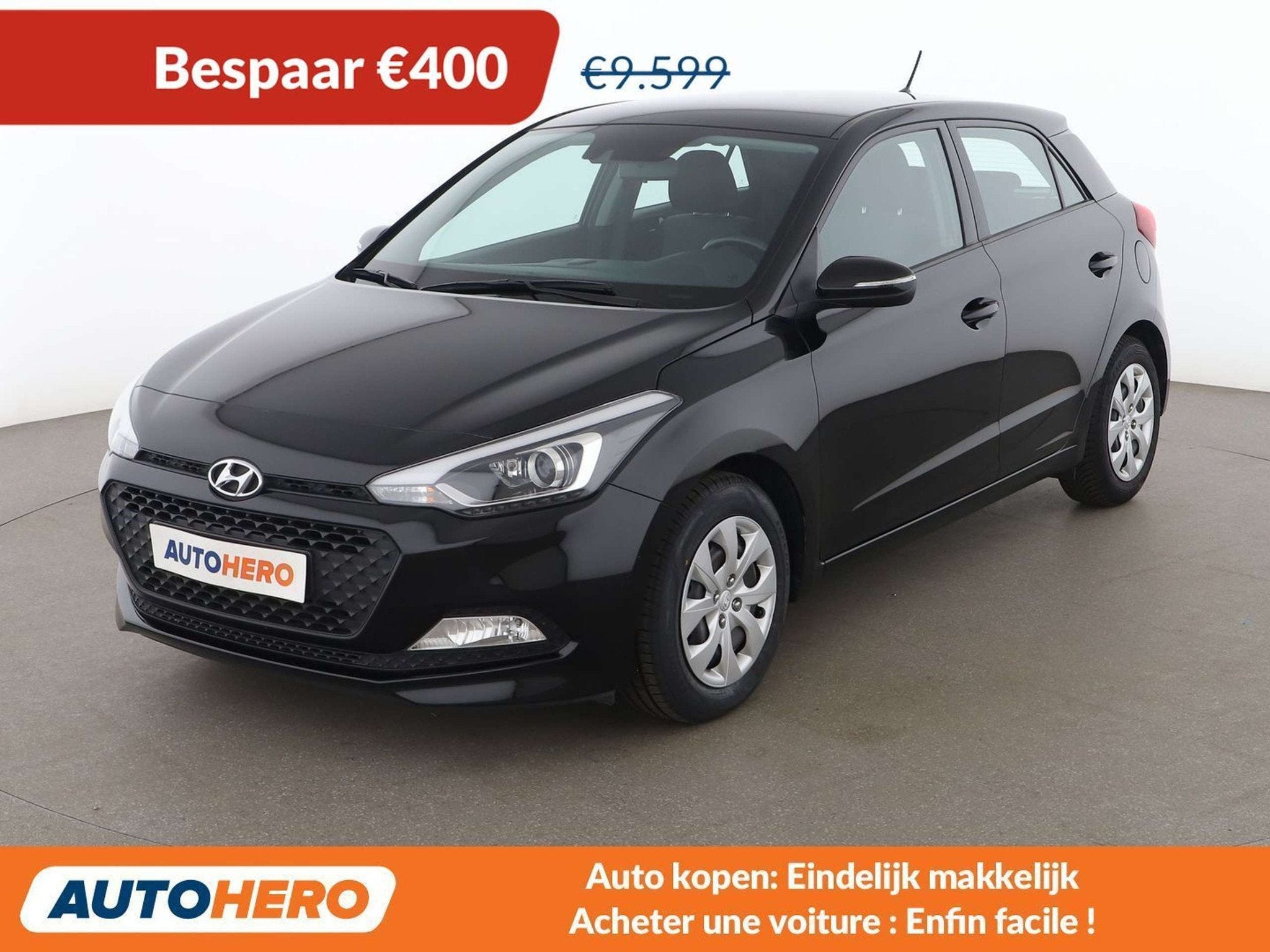 Hyundai i20 1.2 Classic (bj 2016), Auto's, Hyundai, Voorwielaandrijving, Stof, 1055 kg, Zwart