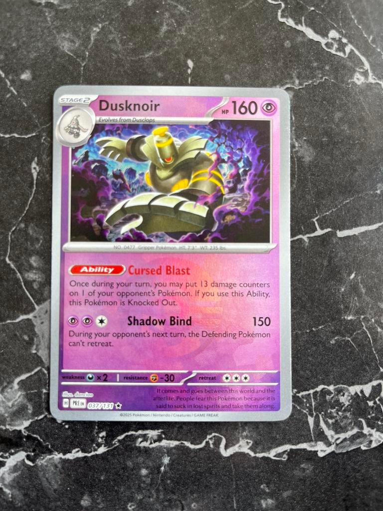 Dusknoir 037/131 Prismatic Evolutions Pokeball, Ophalen of Verzenden, Zo goed als nieuw