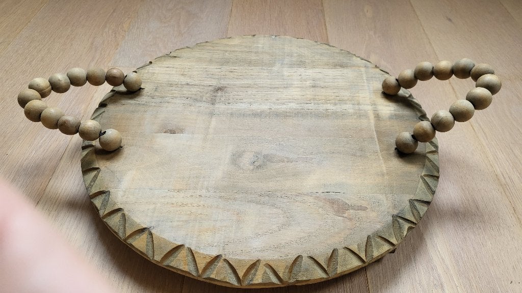 plateau décoratif, Maison & Meubles, Enlèvement ou Envoi, Rond, Utilisé, Bois