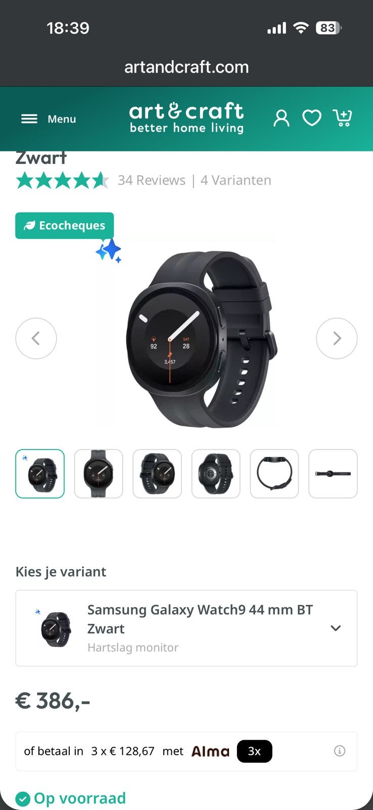 Horlje samsung Watch9, Handtassen en Accessoires, Overige merken, Overige materialen, Verzenden, Polshorloge