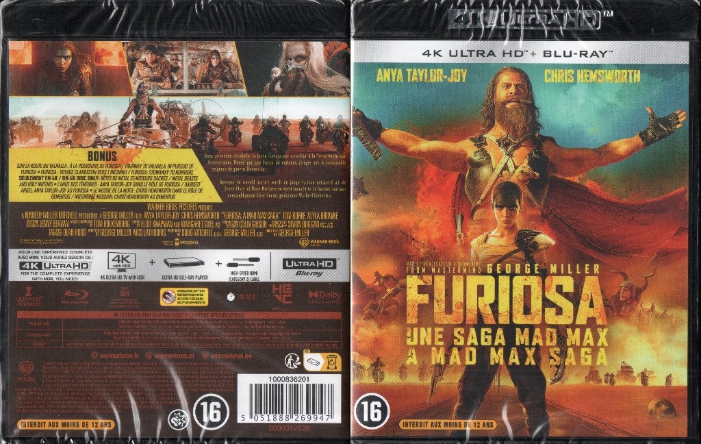 furiosa  a mad max saga) (4k ultra-hd + blu-ray) nieuw, Cd's en Dvd's, Nederlands, Film, Science Fiction en Fantasy, 4K Ultra HD Blu-ray