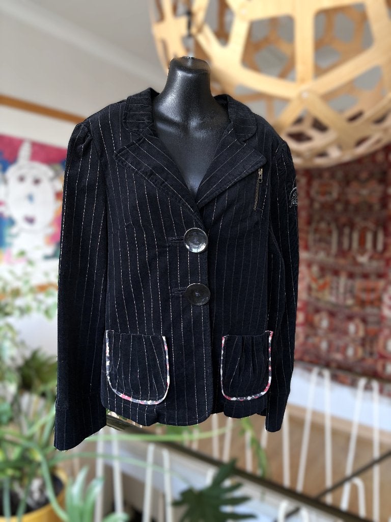 BeYouK zwart fluwelen blazer / jasje, vintage look, mt 40, Kleding | Dames, Maat 38/40 (M), Zwart, BeYouk, Ophalen of Verzenden