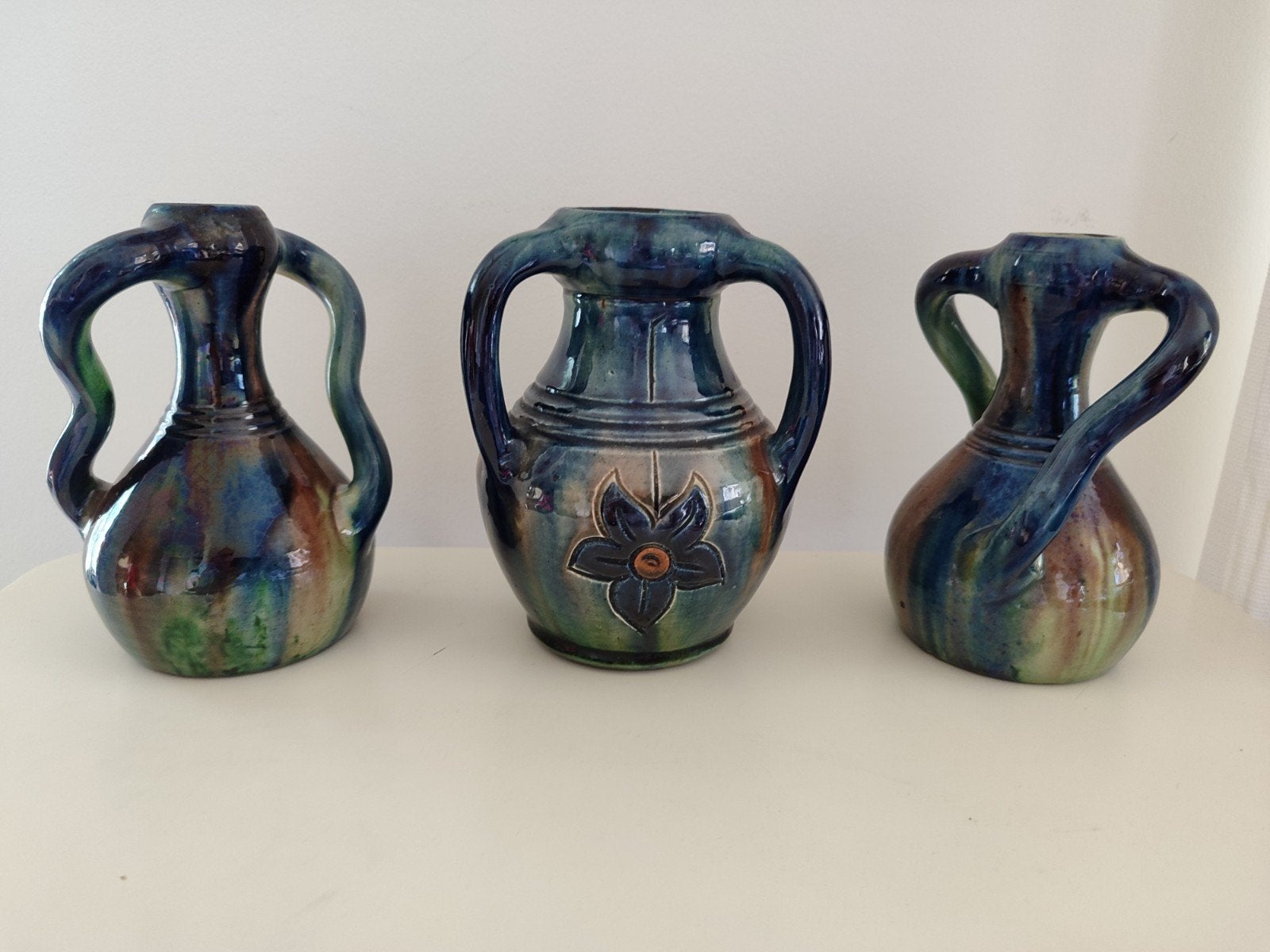 Torhout vintage vazenset vaas Belgisch aardewerk art nouveau, Antiek en Kunst, Verzenden