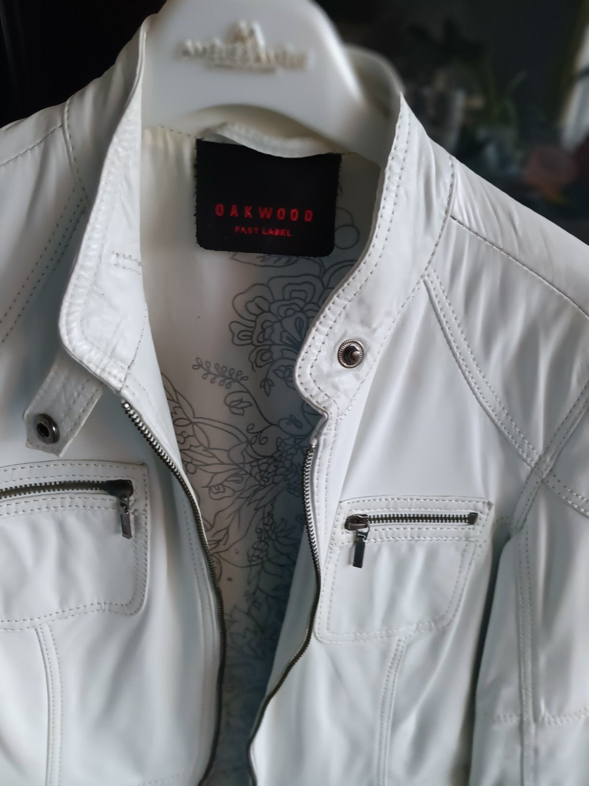 prachtige leren jas Oakwood L 38, 40, Maat 38/40 (M), Wit, Ophalen of Verzenden, Zo goed als nieuw