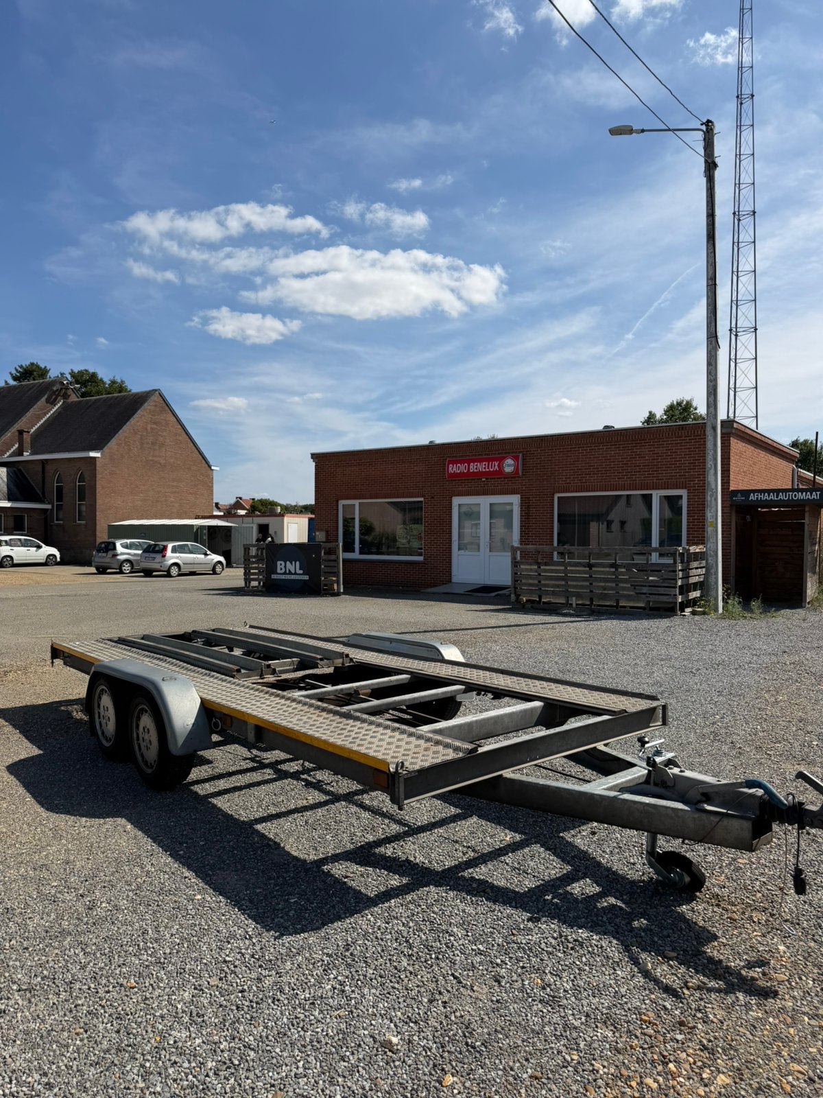 Dubbelassige autotransporter / auto-aanhanger/Remorque, Ophalen, Gebruikt