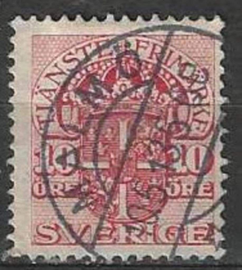Zweden 1910/1919 - Yvert 24SE - Dienstzegel - 10 ore (ST), Verzenden, Zweden, Gestempeld