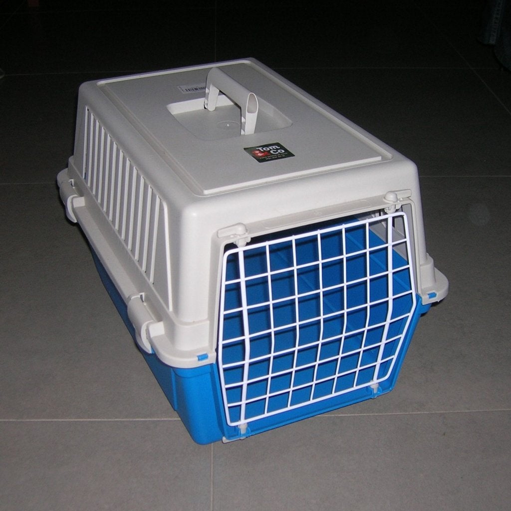 Kattenbench  Blauw/wit, Ophalen, Zo goed als nieuw