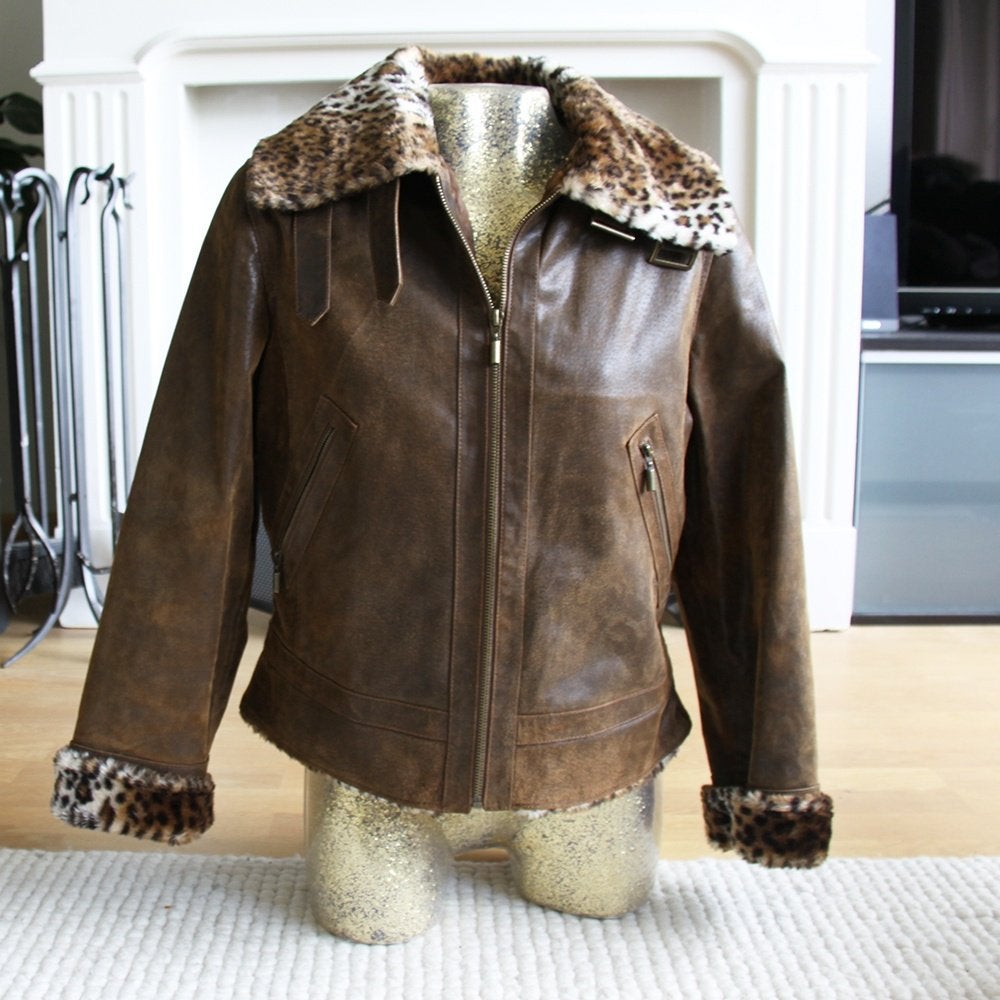 Belle veste en cuir marron (taille 40) €65, -, ANDERE, Taille 38/40 (M), Comme neuf, Brun