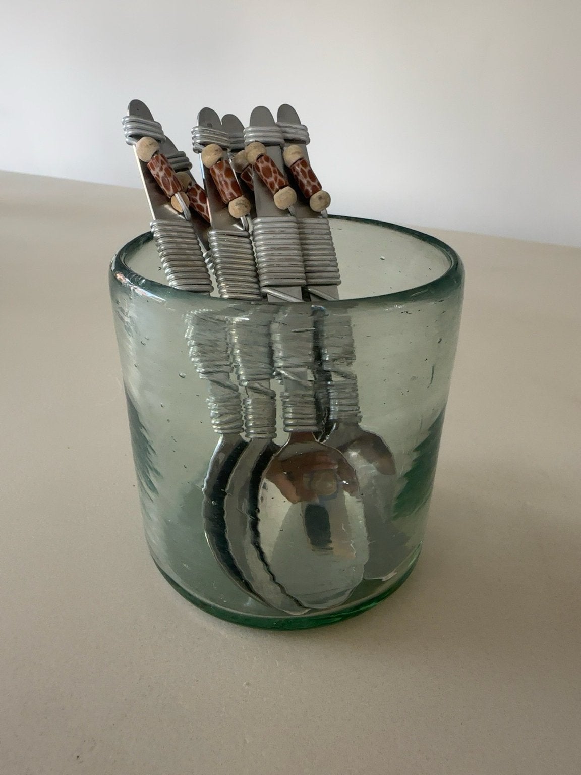 Set van 6 vintage boho koffielepels, Ophalen, Zo goed als nieuw