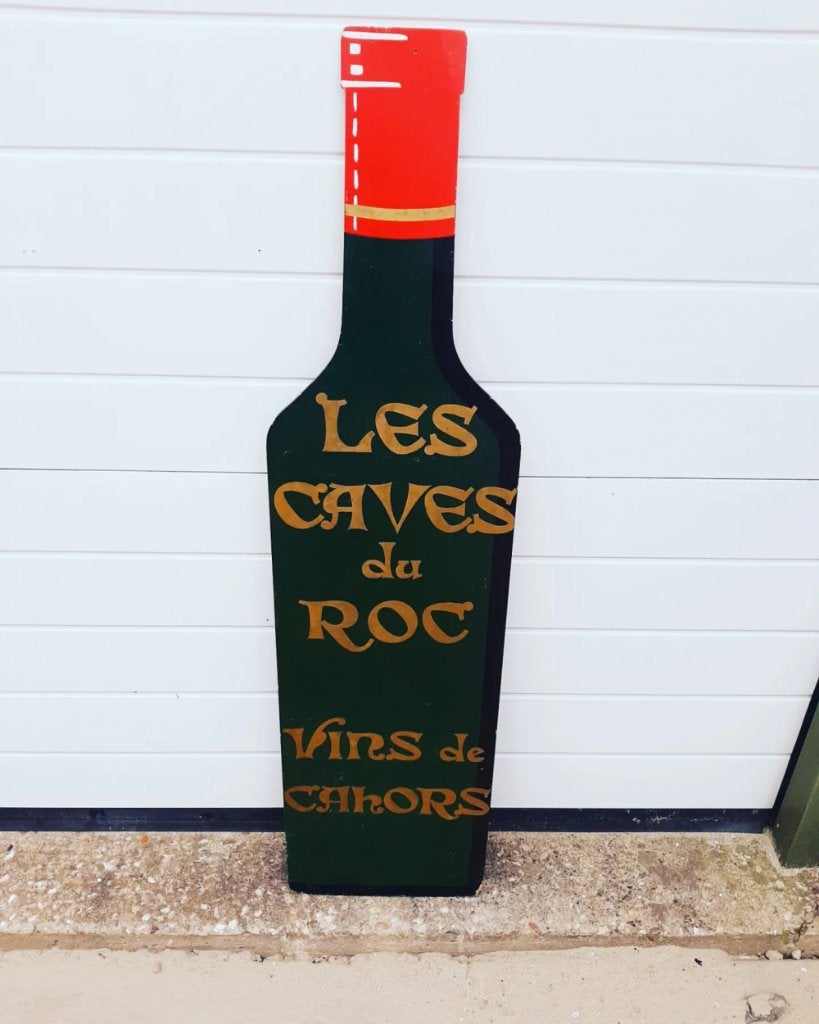 Origineel reclamebord van een wijnfles(komt uit Frankrijk)🍷, Verzamelen, Ophalen of Verzenden, Gebruikt, Reclamebord