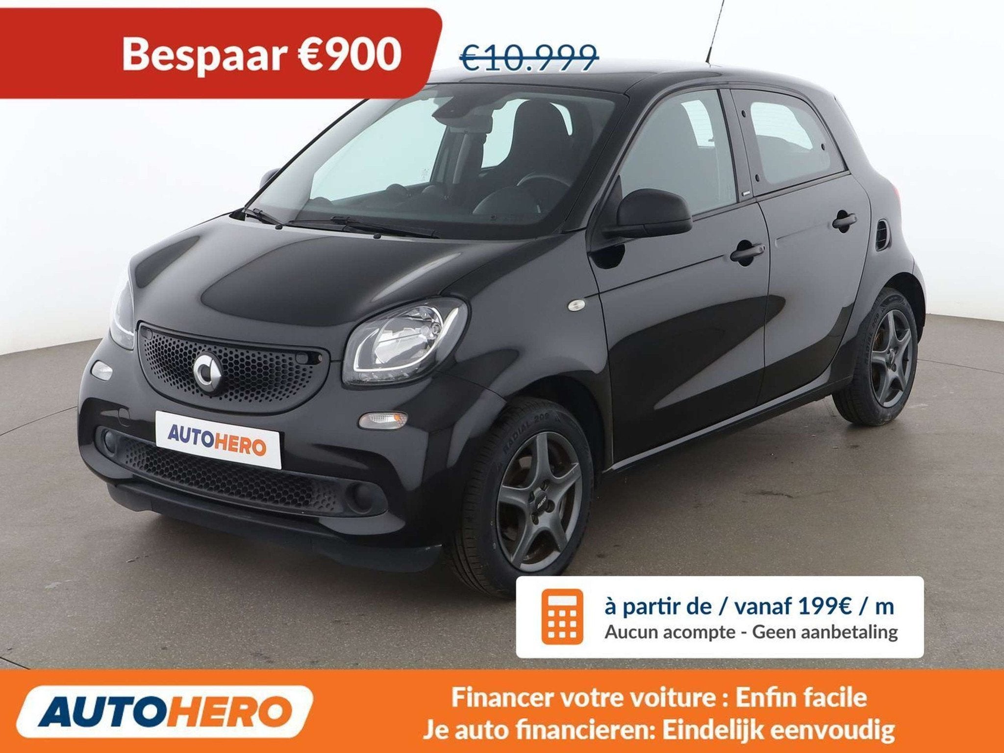 Smart Forfour 0.9 Turbo Basis passion (automatique), Autos, 1025 kg, Achat, ForFour, Noir