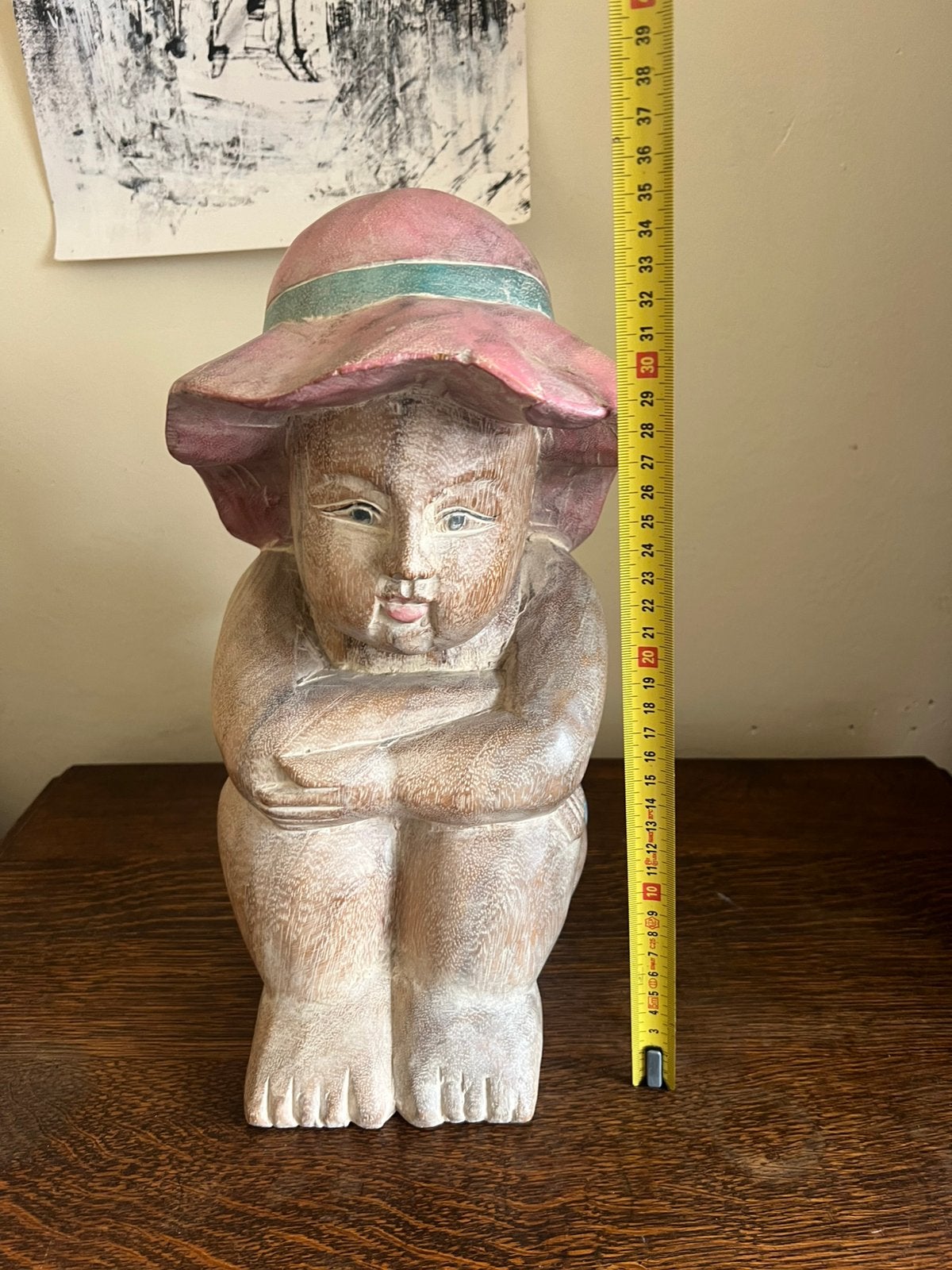 Statue en bois exotique, Enlèvement, Comme neuf
