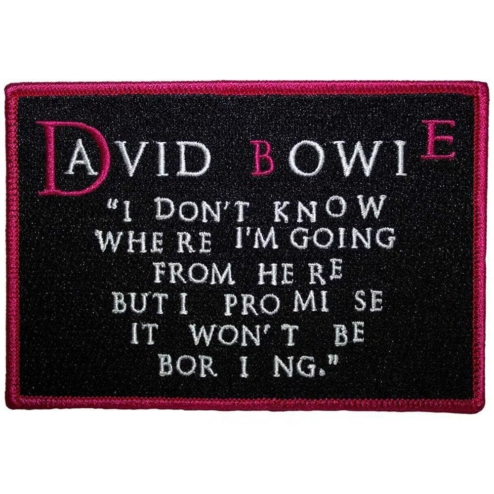 David Bowie I Dont  Know Where Im Going Patch off. merch., Enlèvement ou Envoi, Neuf