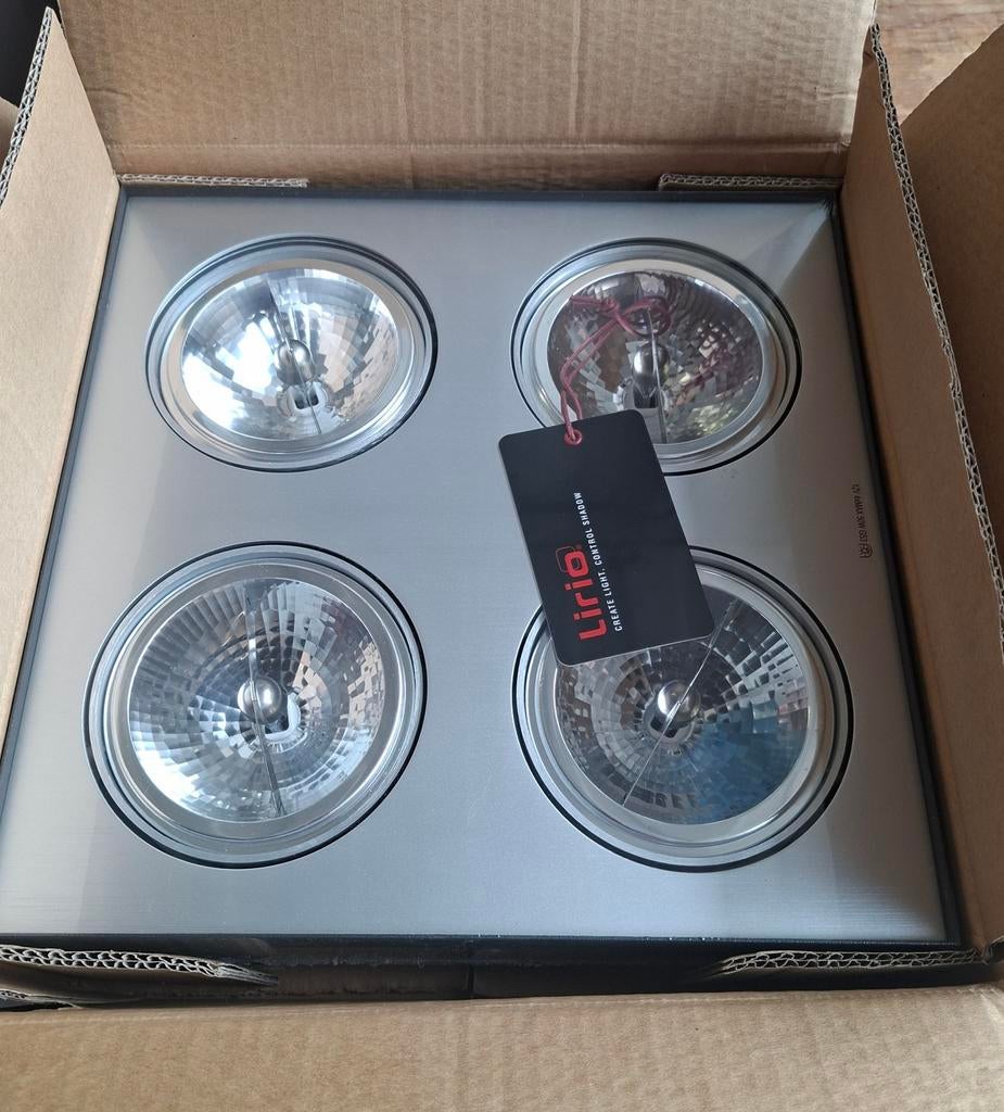 Philips Lirio Halogeen Opbouwspot met 4 Verstelbare Spots, Halogeen, Metaal of Aluminium, Nieuw, Ophalen of Verzenden