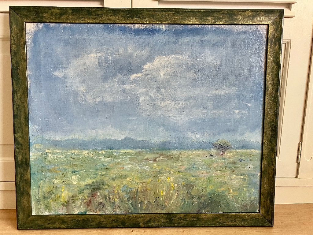Prachtig vintage olieverfschilderij uit de jaren 70, Antiquités & Art, Art | Peinture | Moderne, Enlèvement, Encadré, Peinture à l'huile