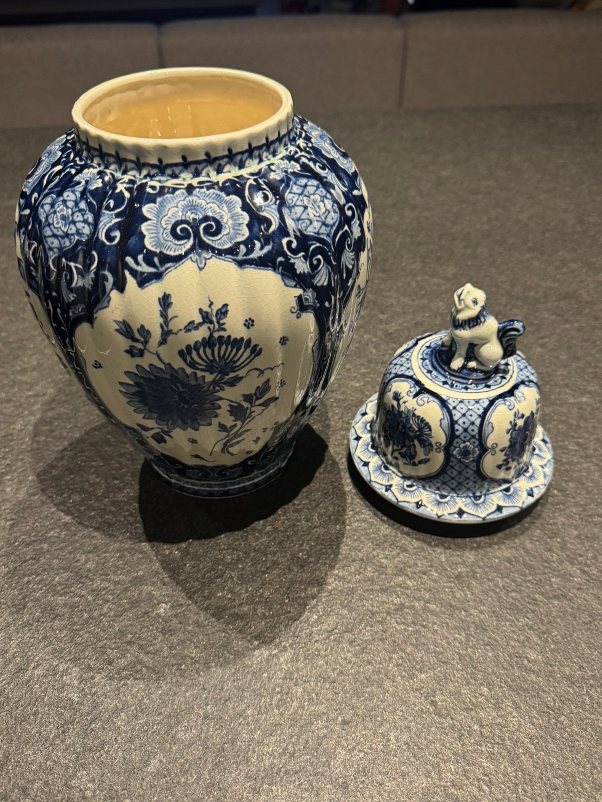 Delfts blauw dekselvaas groot, Antiek en Kunst, Ophalen of Verzenden
