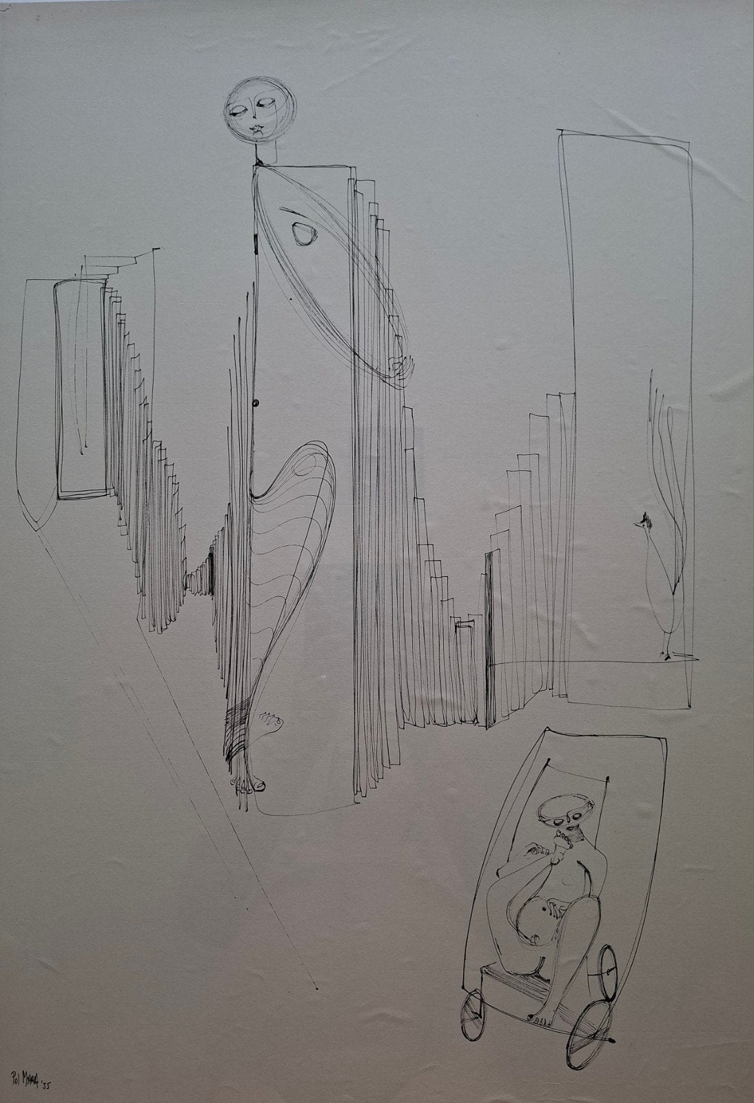 MARA Pol "Reveries" 1955 inkttekening, Ophalen