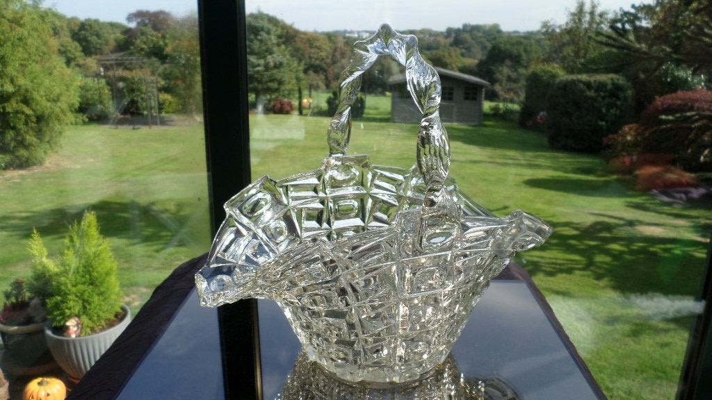 Corbeille en verre Tchécoslovaquie, Antiquités & Art, Enlèvement ou Envoi